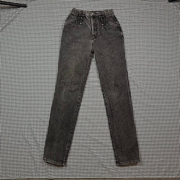 Vintage Roper Denim Cowgirl 90s High Rise Studded Grey Acid Wash Jeans Size 5 - Picture 5 of 9